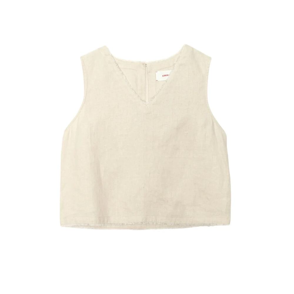 XIRENA Zadig Sleeveless Top Size XS Beige Tan $198 Cropped Lightweight - Picture 3 of 8